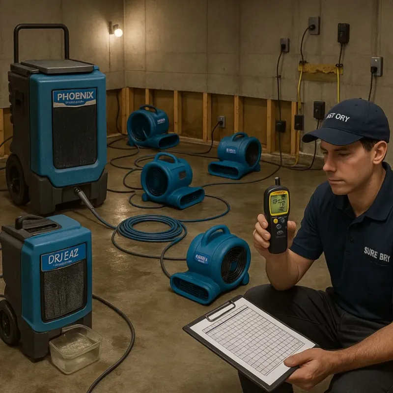 Structural Drying and Dehumidification process in Lester Prairie, MN